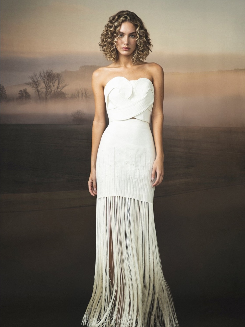 Andres Otalora Onda Strapless Cropped Twisted Cotton Top